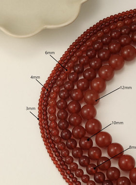 红玛瑙3mm极细项链秋冬叠戴