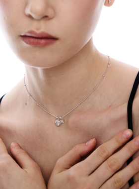 TOGGLER玫瑰切双吊坠项链