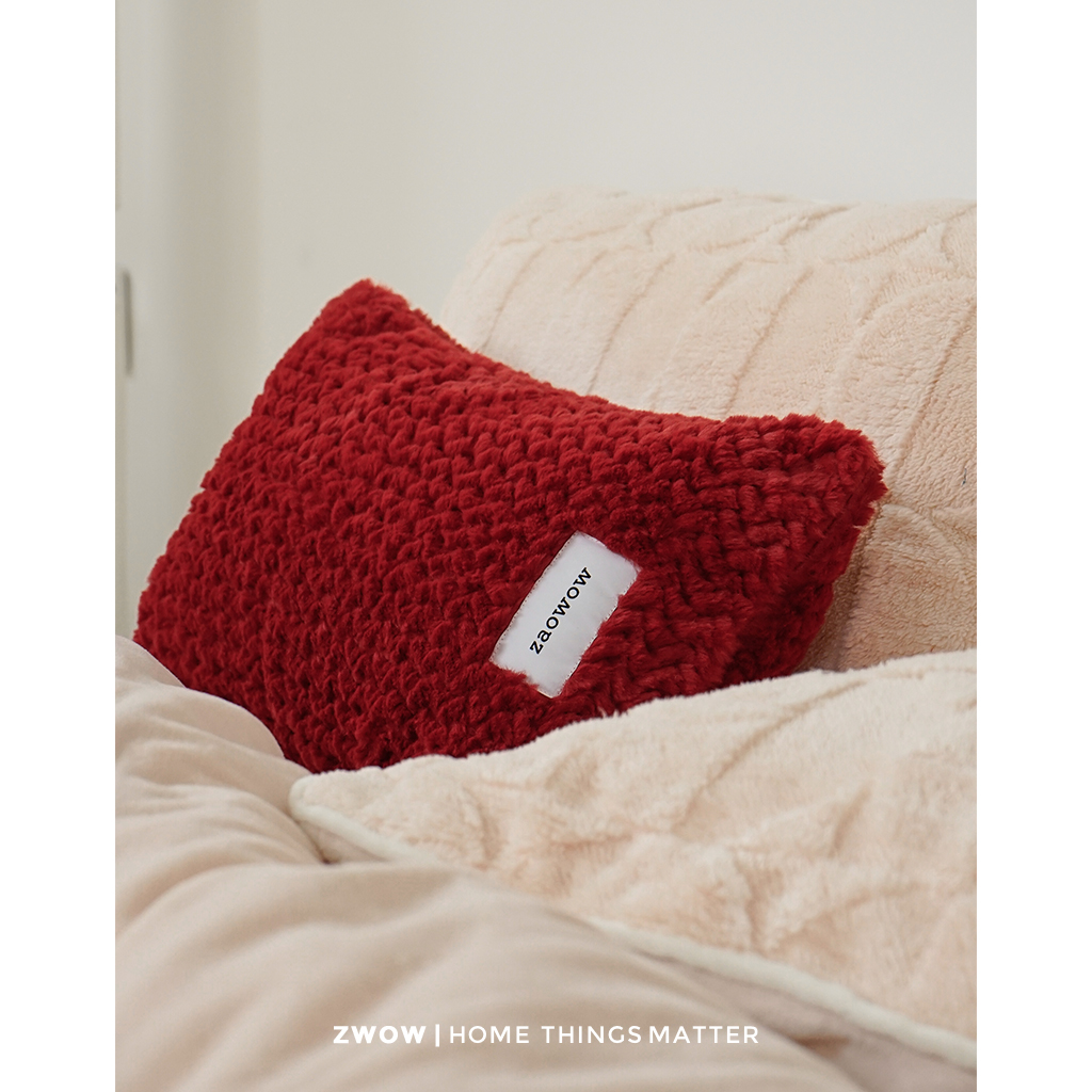 Three-dimensional woven waist pillow for sleeping with imitation rabbit fur