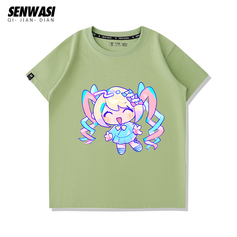 虚拟主播女孩重度依赖糖糖超天酱周边短袖男女夏季二次元可爱T恤 - 图1