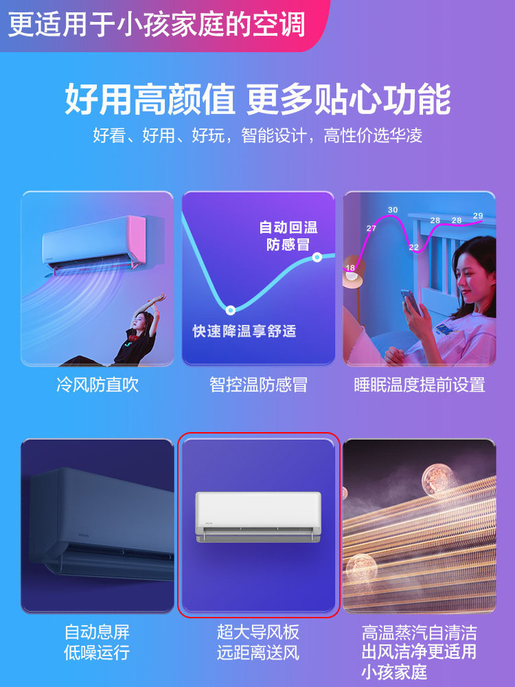 华凌大1.5匹智能冷暖家用空调 华凌禄协空调