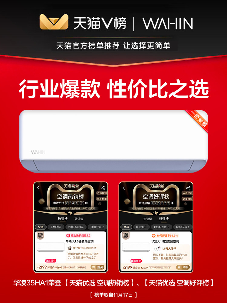 华凌变频大1.5匹新一级快速空调 华凌禄协空调