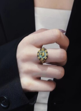 恒潮珠宝来财鸭戒指足金999原创设计潮牌黑金