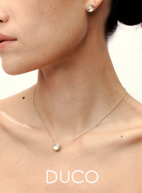 Fidiora系列琉璃纹理项链简约气质925银锁骨链