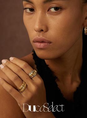 DucoSelect精致棱纹设计戒指