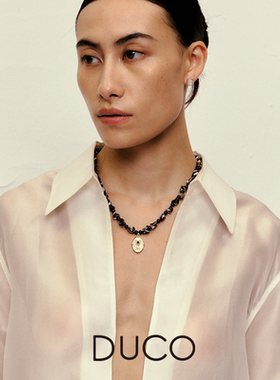 Fidora系列 植物纹理徽章串珠项链复古饰品气质感黑贝【新品】