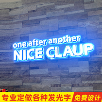 Mini luminous character billboard door head sign making wall acrylic stainless steel logo light box designed to do