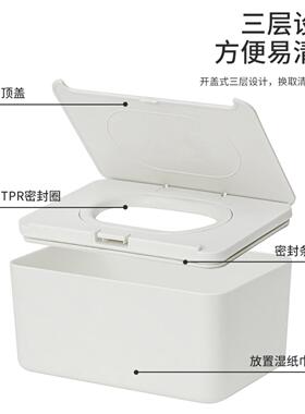桌面纸巾盒湿纸巾收纳盒餐巾纸盒密封湿巾盒纸巾筒客厅家用抽纸盒