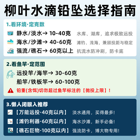 Drop willow leaves water drop lead drop fishing bullet lead