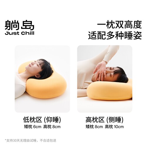 躺岛猫肚皮枕记忆棉枕头护颈椎枕头枕芯成人单人睡觉专用一只装 - 图0