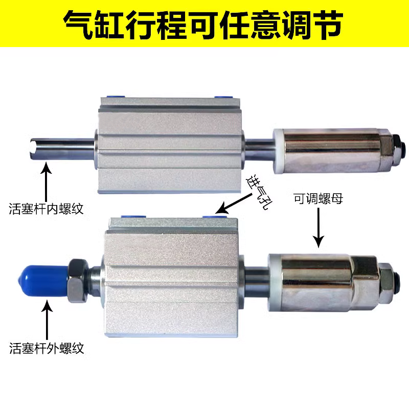 亚德客SDASJ薄型可调气缸SDAJ16 12 20 25 32 40 50 63 80 100 SB - 图1