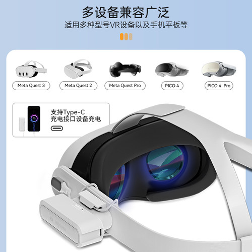 RCSTQ适用Pico4ultra|Pro|Meta Oculus Quest3充电宝电池PicoNeo 4配件VR眼镜续航快充应急快速磁吸移动电源 - 图1