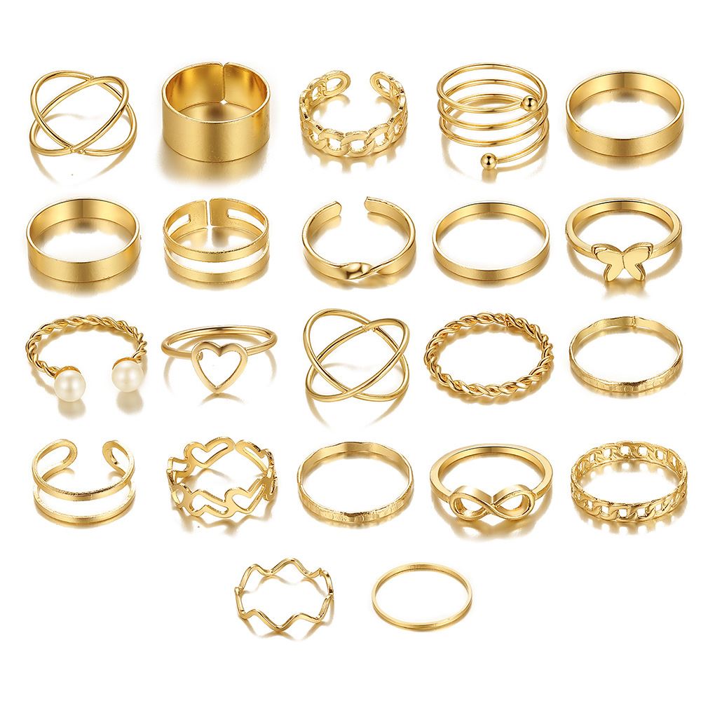 22pcs set New butterfly rings open joint ring set套装戒指女 - 图3