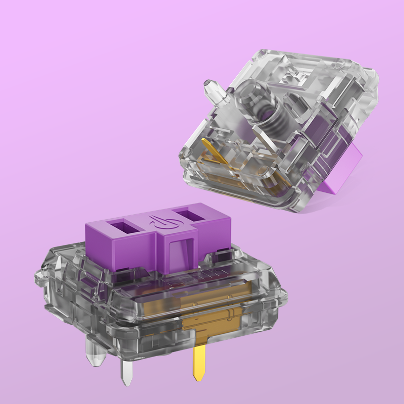 凯华Kailh 1350巧克力机械键盘轴体按键猪鼻子矮轴紫色轻克力线性 - 图2