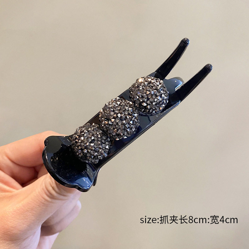 超仙优雅花朵丸子头抓夹韩式高档精致后脑勺鲨鱼夹发卡夹子头饰女 - 图1