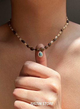 美拉德复古手工串珠项链