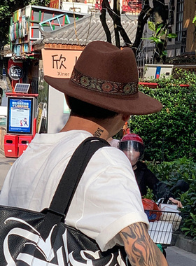 网红休闲风男士遮掩西部牛仔帽