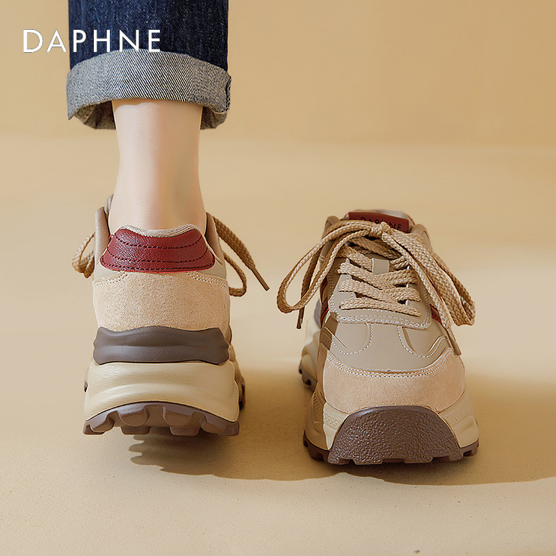 达芙妮增高老爹鞋女松糕厚底德训鞋2026春季复古阿港风甘运动鞋子,淘宝优惠券,粉丝福利购,淘宝优惠卷