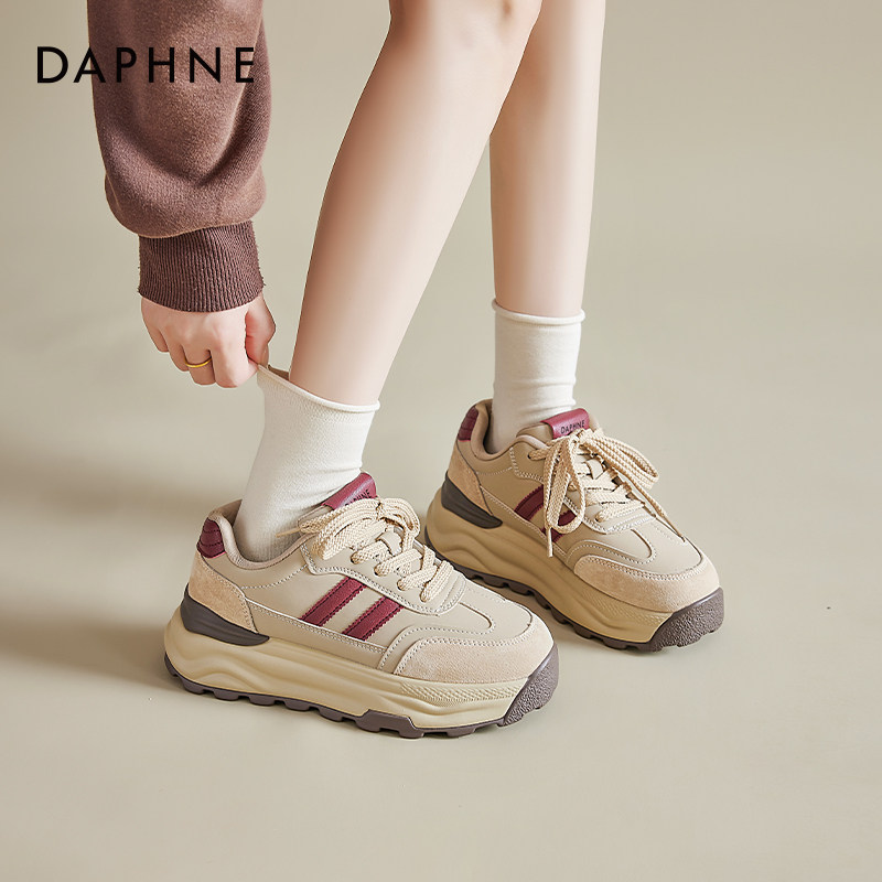 达芙妮增高老爹鞋女松糕厚底德训鞋2026春季复古阿港风甘运动鞋子,淘宝优惠券,粉丝福利购,淘宝优惠卷