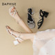Daphne square head silver retro sandals