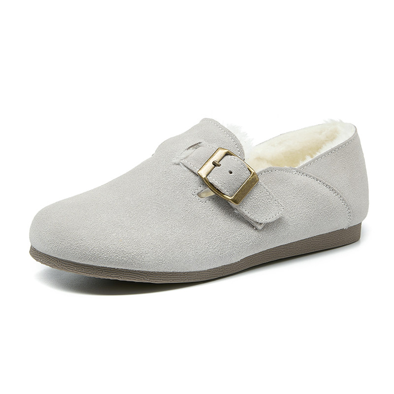 达芙妮平底勃肯鞋女冬季2025新款加绒保暖棉鞋通勤一脚蹬毛毛鞋子,淘宝优惠券,粉丝福利购,淘宝优惠卷