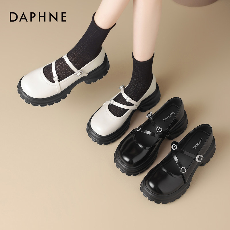 达芙妮厚底玛丽珍女鞋2026新款春季单鞋高跟小皮鞋冬季法式乐福鞋,淘宝优惠券,粉丝福利购,淘宝优惠卷