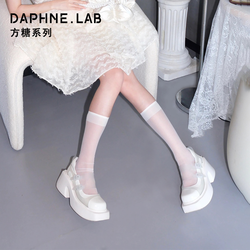 DAPHNELAB达芙妮方糖玛丽珍鞋2024新款厚底黑色小皮鞋女真皮百搭 - 图3