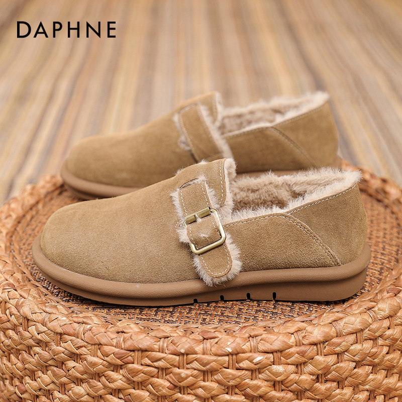 达芙妮勃肯鞋女2023秋冬新款加绒复古一脚蹬单鞋软底孕妇妈妈鞋,淘宝优惠券,粉丝福利购,淘宝优惠卷