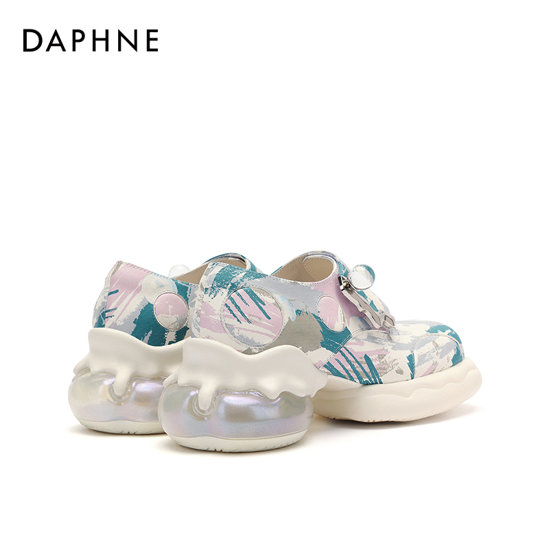 DAPHNELAB达芙妮泡泡糖真皮厚底乐福鞋女2024新款玛丽珍小皮鞋女