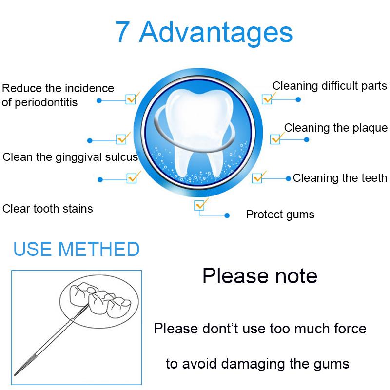 100pcs/box Double Head Dental Floss Interdental Toothpick Br - 图1