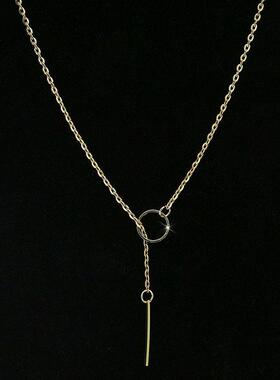 circle short necklace minimalist collarbone chain neck chai