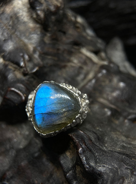 时目造物蓝光拉长石戒指