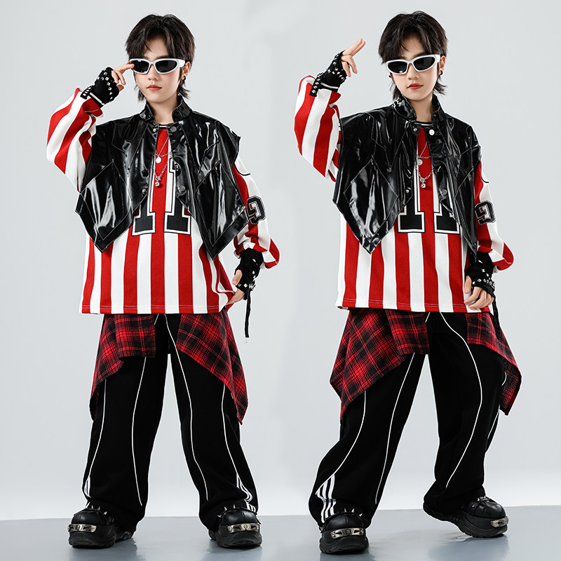 元旦儿童街舞演出服男童hiphop套装酷帅嘻哈少儿炸街架子鼓服装潮,淘宝优惠券,粉丝福利购,淘宝优惠卷