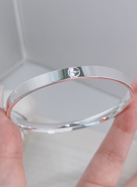 纯银手镯卡地亚同款足银