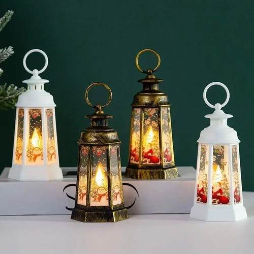Lighted Christmas Snow Globe Lantern Battery Operated LED Ni - 图3