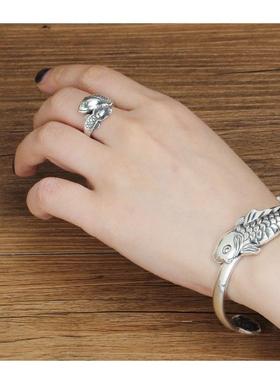 925 Sterling Silver Annual Surplus Fish Ring Women