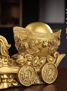 纯黄铜马拉元宝家居办公室开业桌面装饰摆件金属工艺品