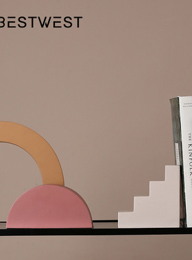 Best west 北欧创意几何轻奢树脂摆件 ins风样板房软装家居装饰品