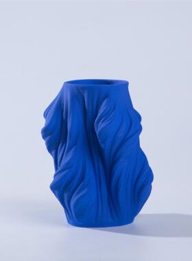 简约创意异形3D打印陶瓷花瓶摆件现代软装样板房售楼处仿真花花器