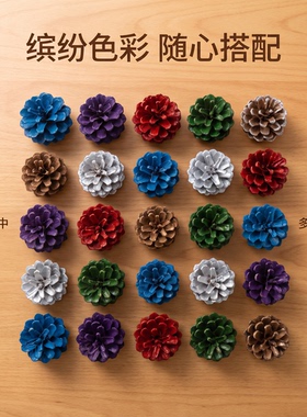 松果染色手工文创展示制作干花