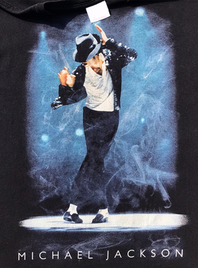 Michael Jackson迈克尔杰克逊美式复古嘻哈重磅水洗做旧短袖T恤