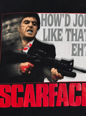 经典黑色款！Scarface Tee 阿尔帕西诺美式复古90s百搭重磅短袖T