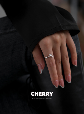 银色竹节素圈关节戒指