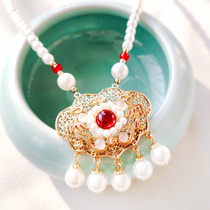 Child Hanfu Necklace Ultra Fairy Ancient Dress Accessories Girl Walking Pendant Girls Head Accessories China Wind Ruyi Lock