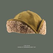 ins net red Tongan lamb hair care ear Lei Feng cap autumn and winter warm thickening Korea Fashion 100 hitch pilot cap