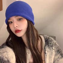 Net Red Curl Heaps Pile Hat Woman 100 lapped Korean version Fashion autumn winter loose sheet Cold hat Baotou knit wool line hat man