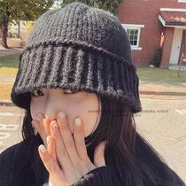 Now Goods Woo Woo Korea East Gate Bull Oil Fruits Green 100 Hitch Winter Knit Fisherman Hat Hair