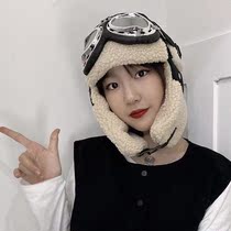 100 lapped Korean clip cotton lamb Mao Lei Feng hat men and women Winter Korean version bicycling and thickened protective ear windproof flight hat