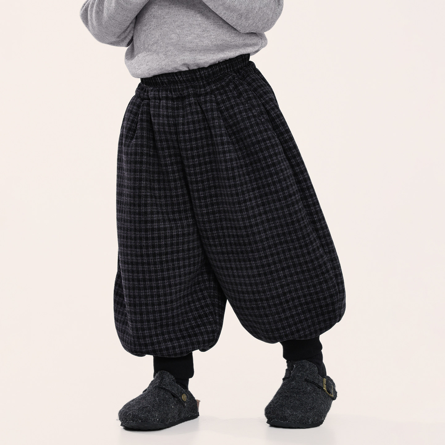 积木城堡男童加绒裤子2025冬装新款中小童一体绒儿童加厚格子长裤,淘宝优惠券,粉丝福利购,淘宝优惠卷