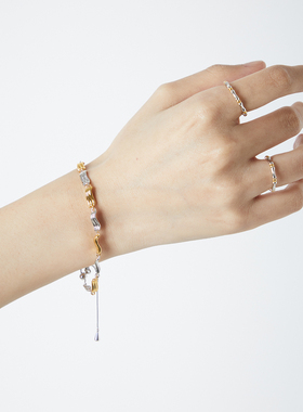 金银拼色液态金属调节手链